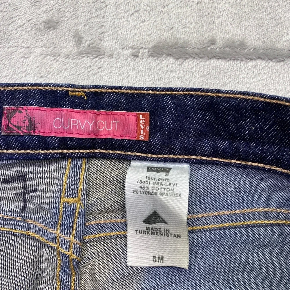 VTG Levis Curvy Cut Dark Wash Bootcut Jeans Blue Denim 5M 736L Y2K Grunge Retro‎